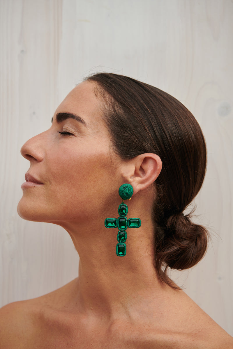 Jewel Carmen Cross- Emerald