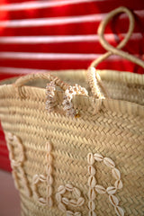 Shell Monogram Straw Beach Bag