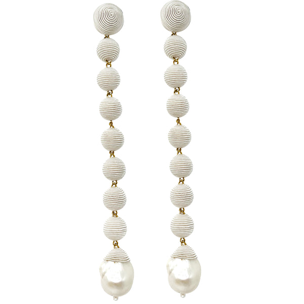 Skinny pearl drop-WHITE