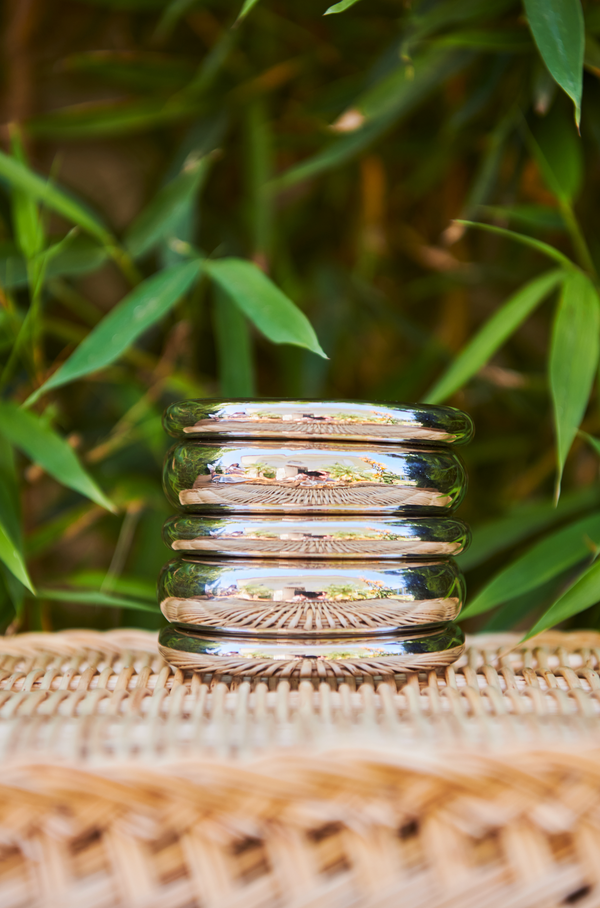 Bangles - SILVER Electroplated Wood