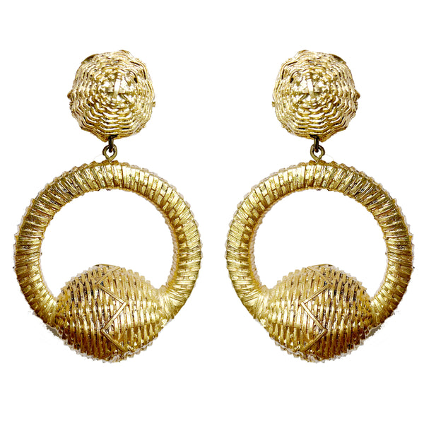 RATTAN HOOP LALA- Gold Gilded